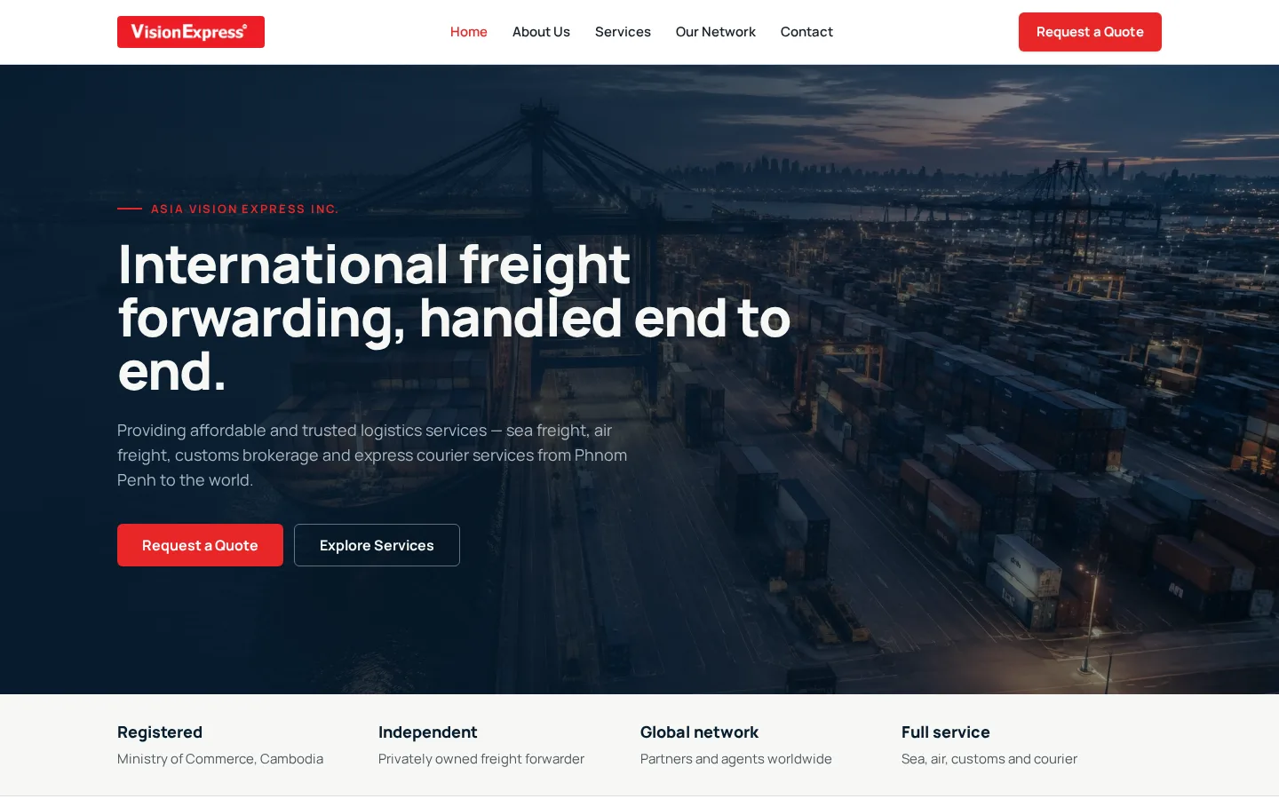 Vision Express logistics and carrier management system