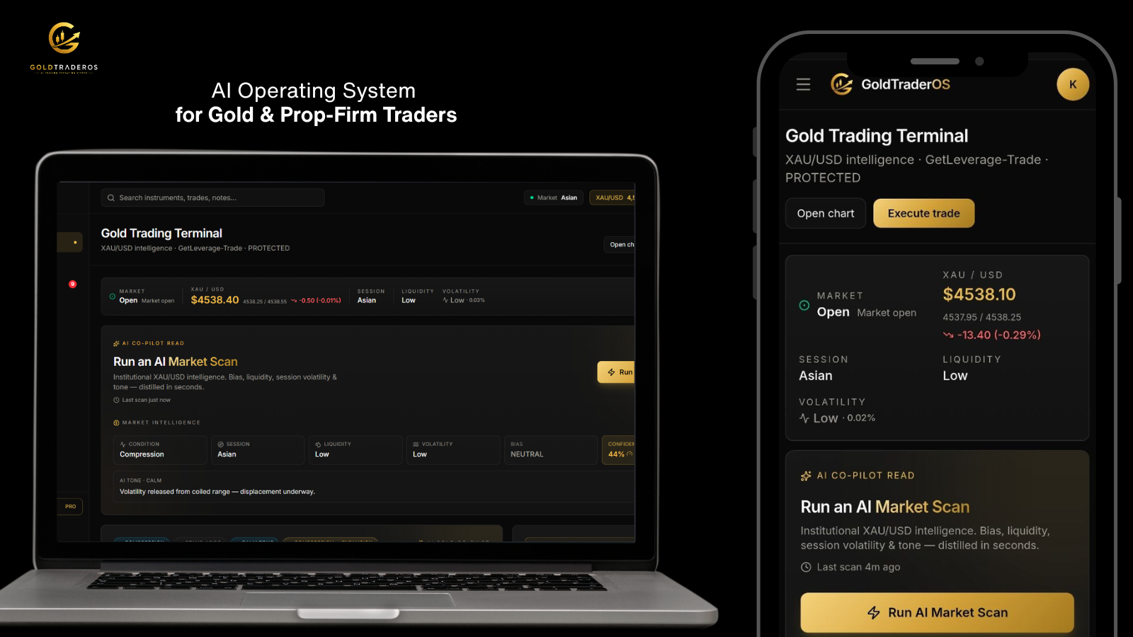 GoldTraderOS AI gold trading intelligence interface
